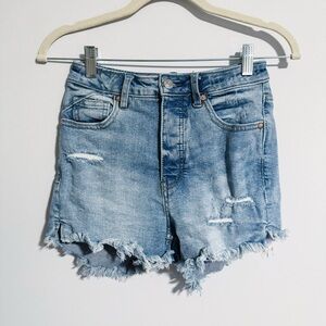 We the Free - Light Wash Distressed Denim Shorts
